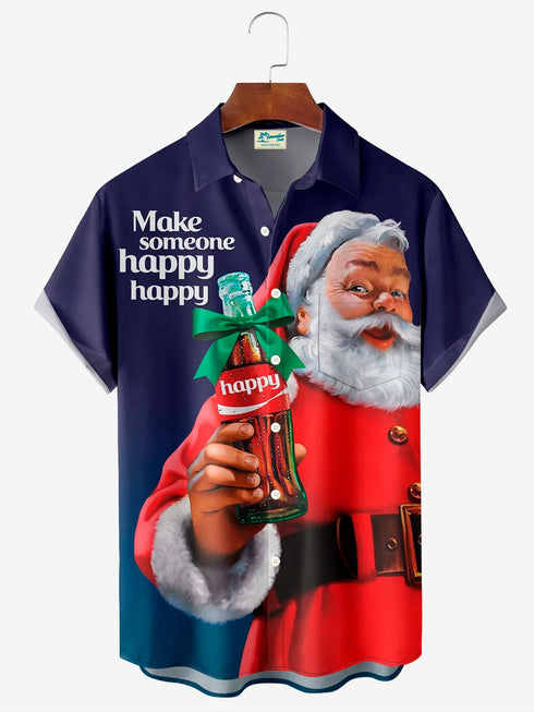 Men's Christmas Funny Graphic Short Sleeve Hawaiian Shirt
